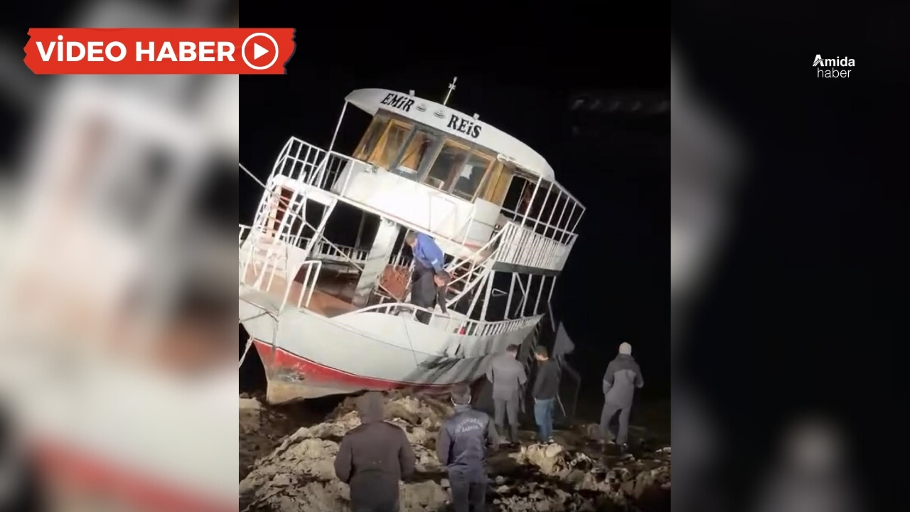 Diyarbakır'da batan tekne halat yardımıyla kurtarıldı