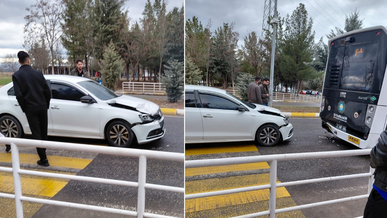 Dicle Üniversitesi’nde kaza: Otomobil otobüse çarptı