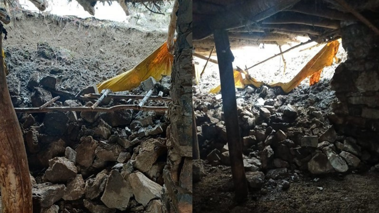 Hakkari’de yağmur sonrası ahır çöktü