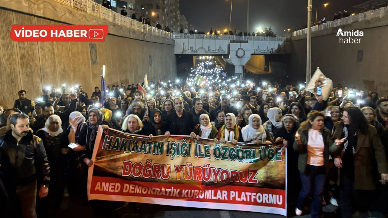 Diyarbakır’da fenerli Öcalan yürüyüşü