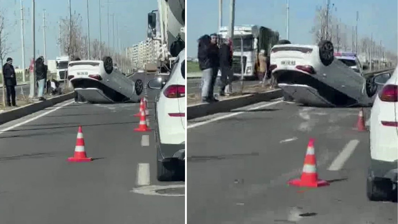 Diyarbakır'da araç takla attı: Sürücü yaralandı