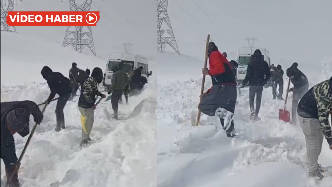 İran sınırında kar esareti: Kazma kürekle açtılar