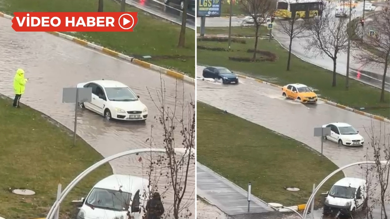 Diyarbakır’da yollar göle döndü araçlar mahsur kaldı