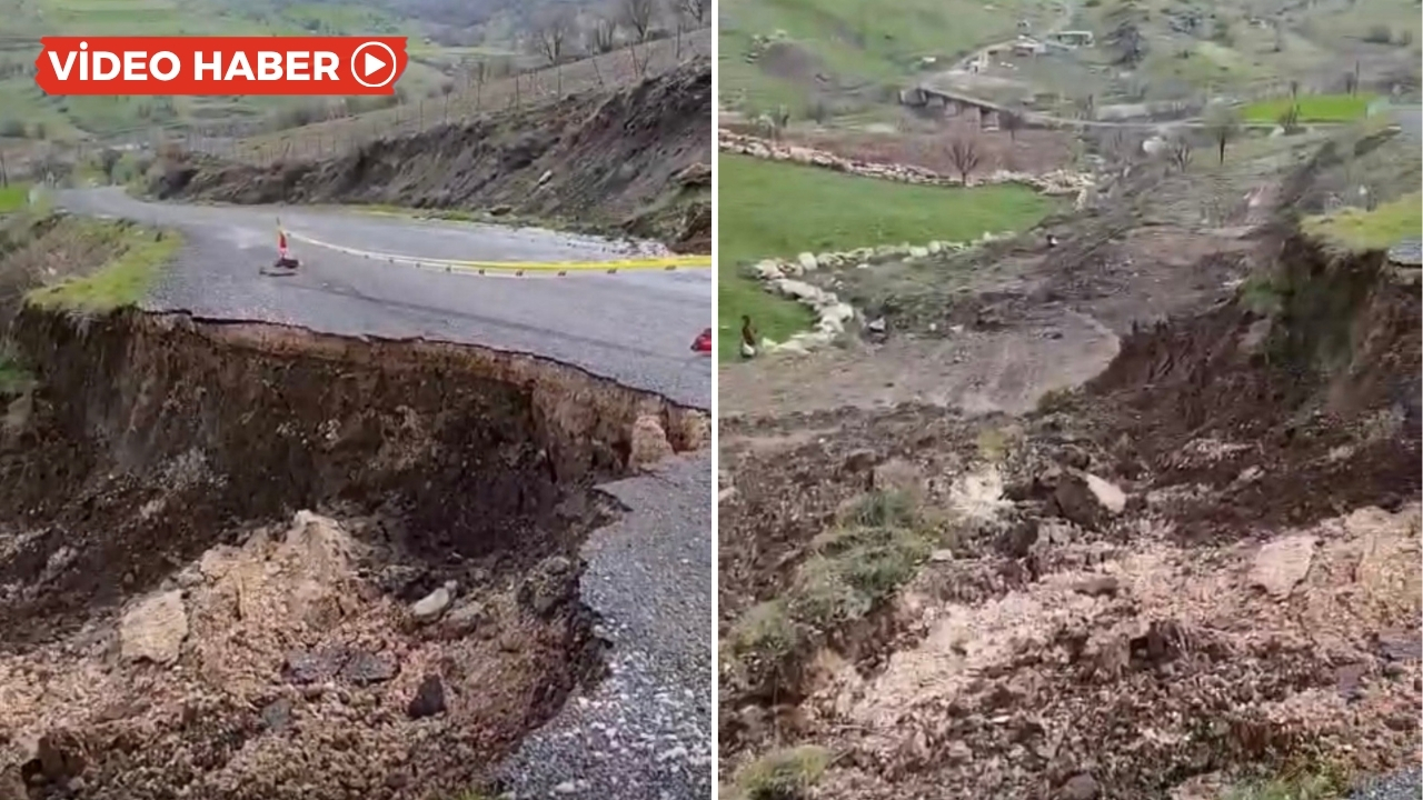Diyarbakır Çermik’te yol çöktü