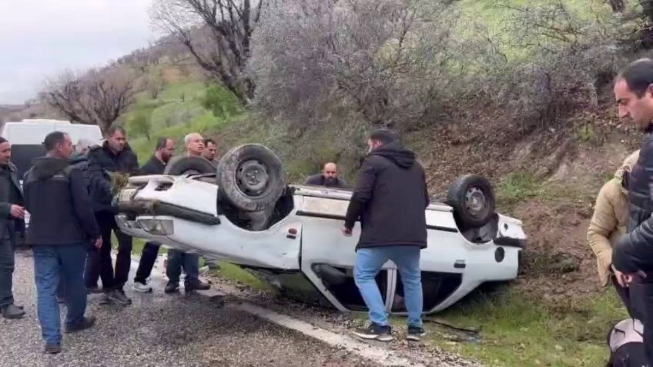 Adıyaman’da otomobil takla attı
