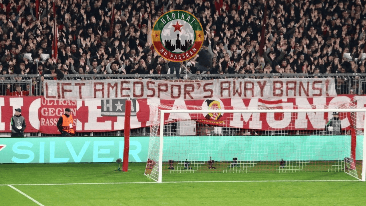 Galatasaray-Bayern Münih maçında Amedspor’a destek pankartı