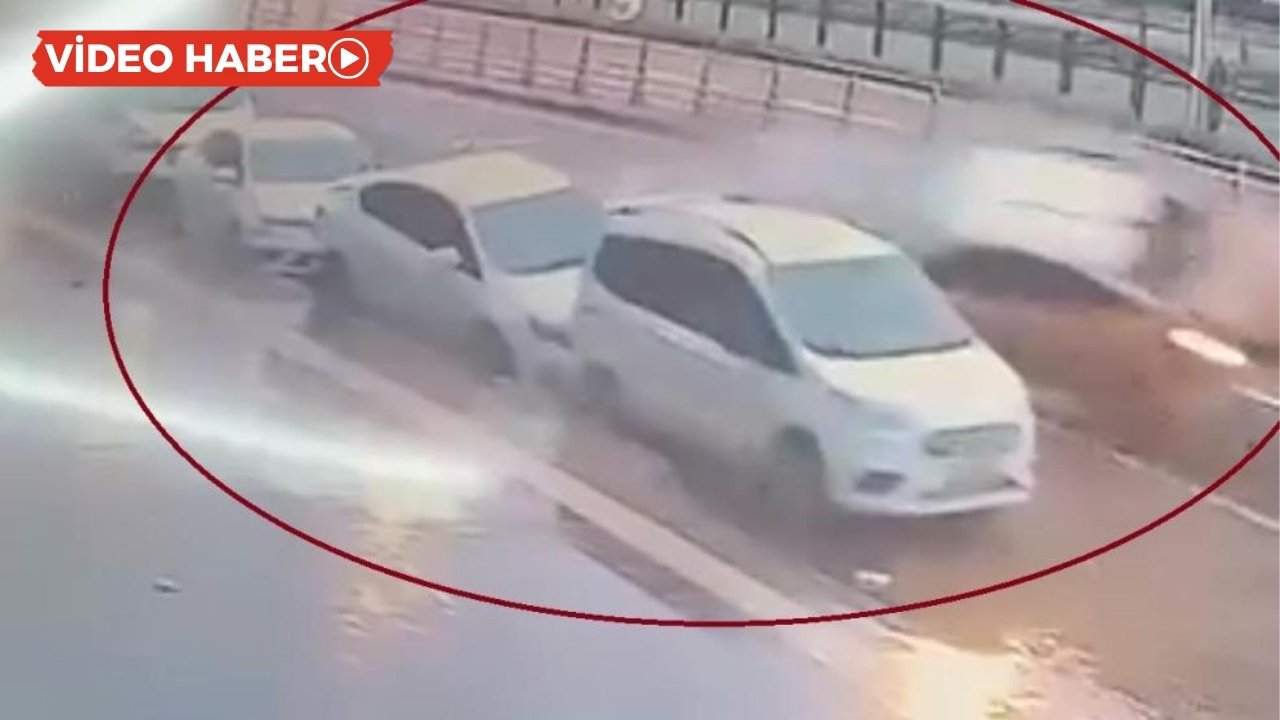 Diyarbakır’da ticari taksi 3 araca çarpıp takla attı