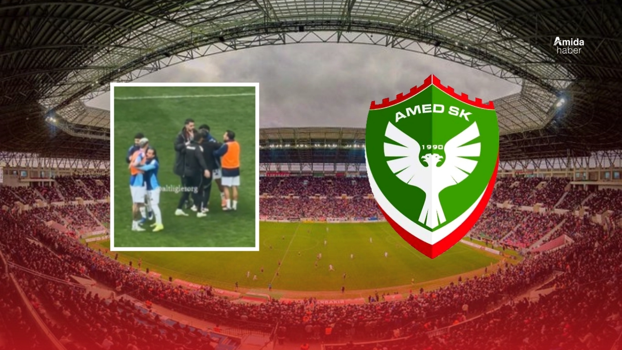 Amedsporlu oyuncuya sahada şiddet