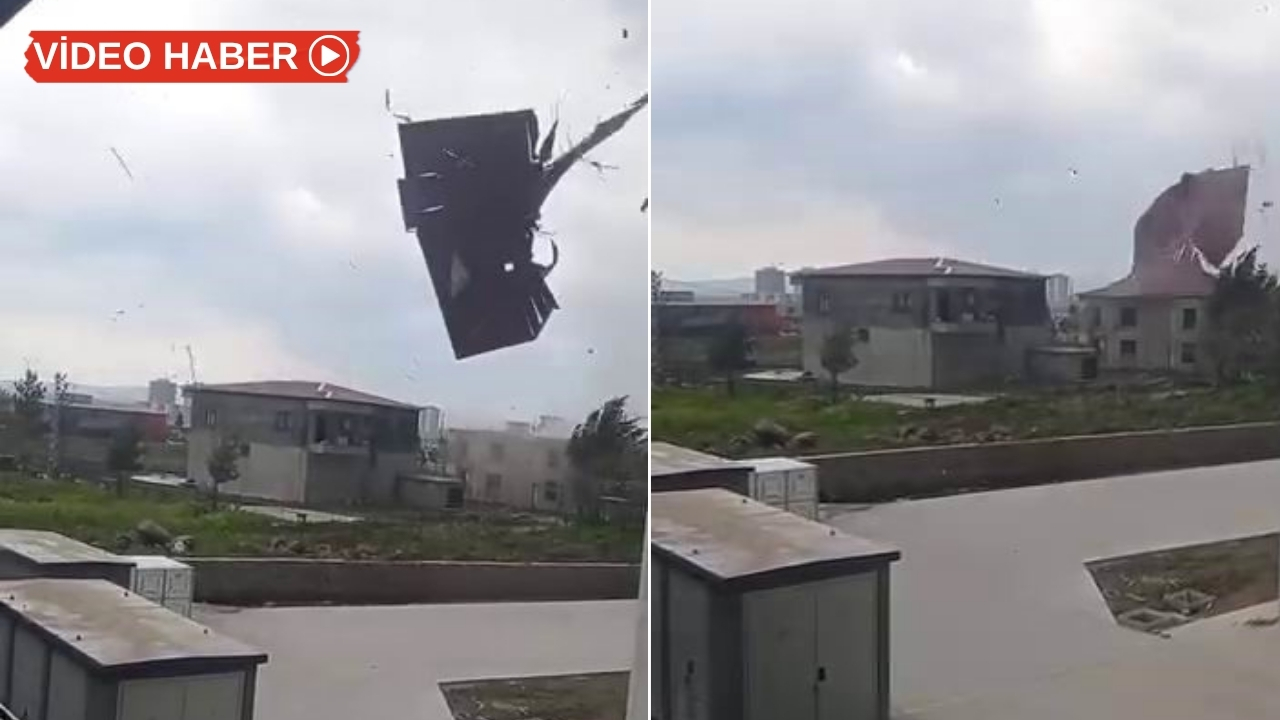 Diyarbakır’da uçan çatı yola düştü