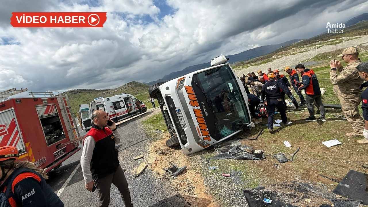 Diyarbakır’da feci kaza: 1 ölü, 13 yaralı