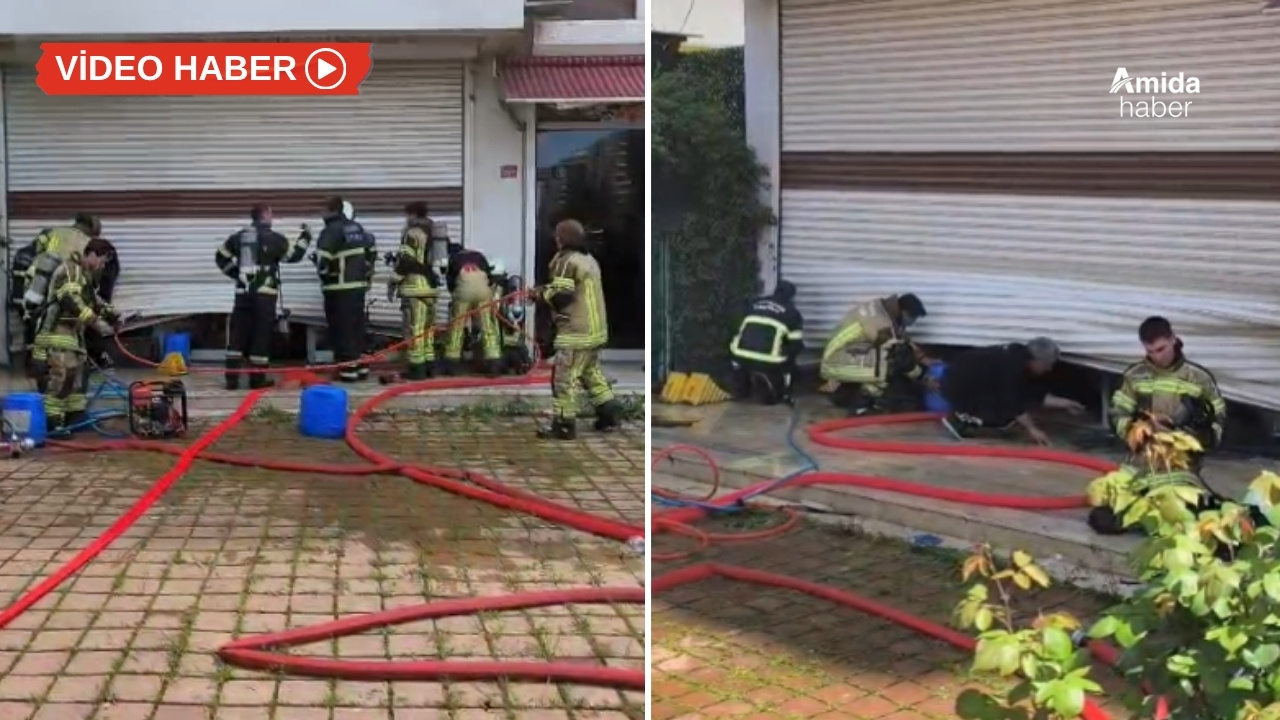 Diyarbakır’da yangın: Kepenk engeli