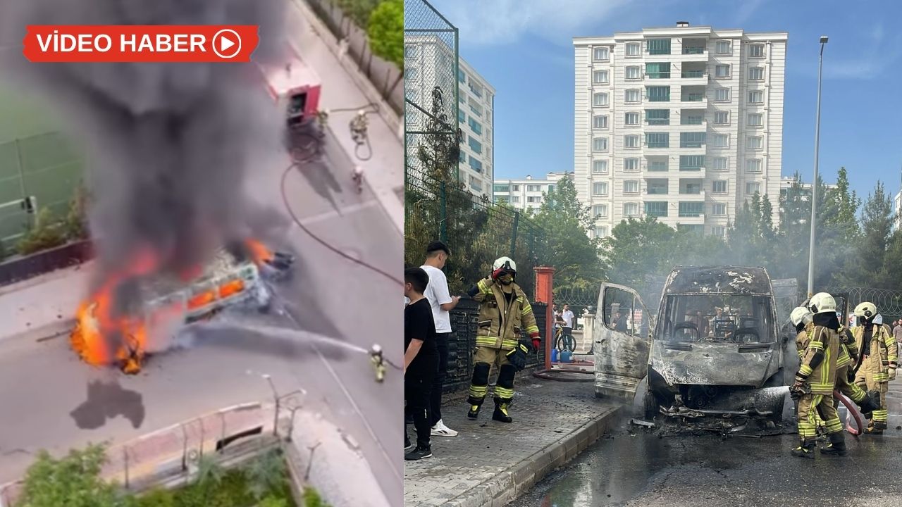 Diyarbakır'da öğrencilerin bineceği servis alev aldı