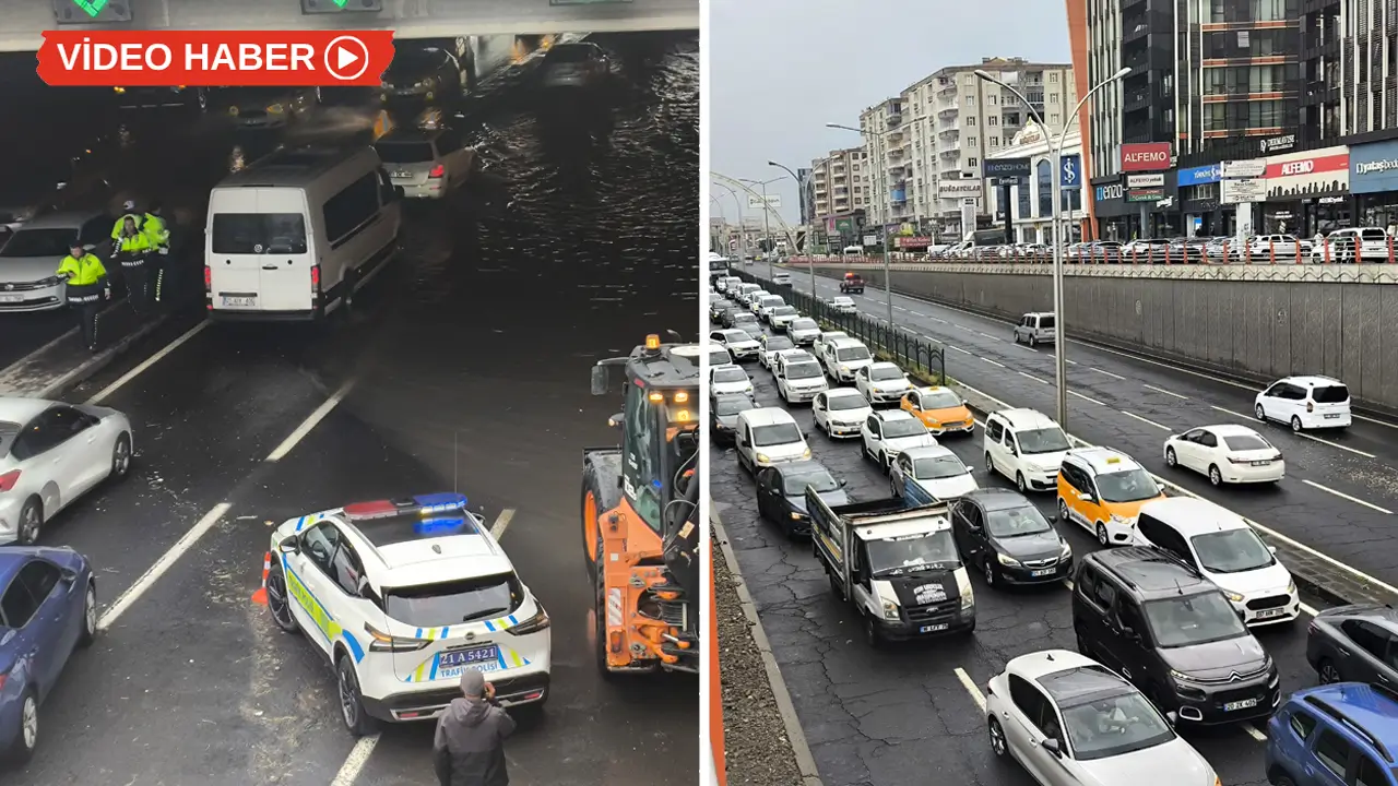 Diyarbakır’da rögarlar taştı, kavşaklar su doldu