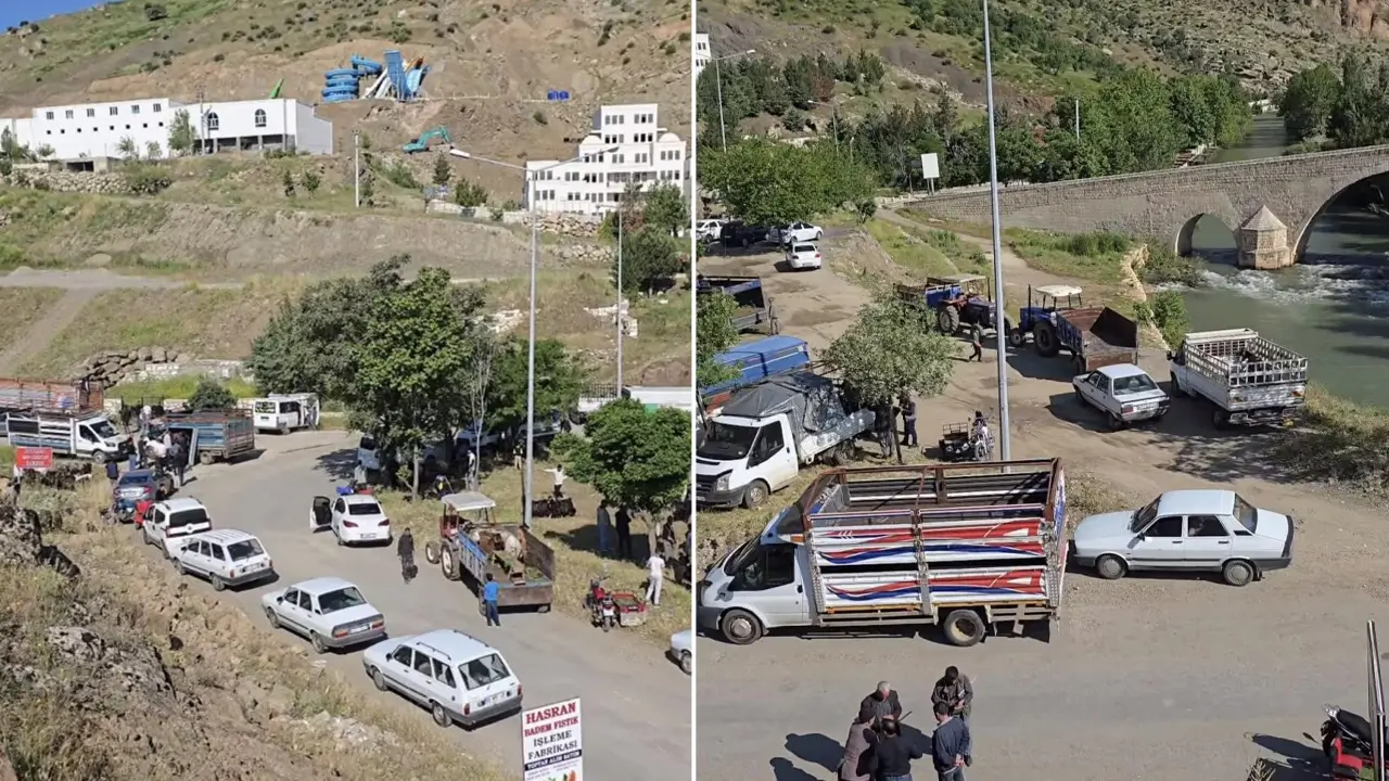 Çermik’te hayvan pazarı tarihi köprü gölgesinde kuruldu