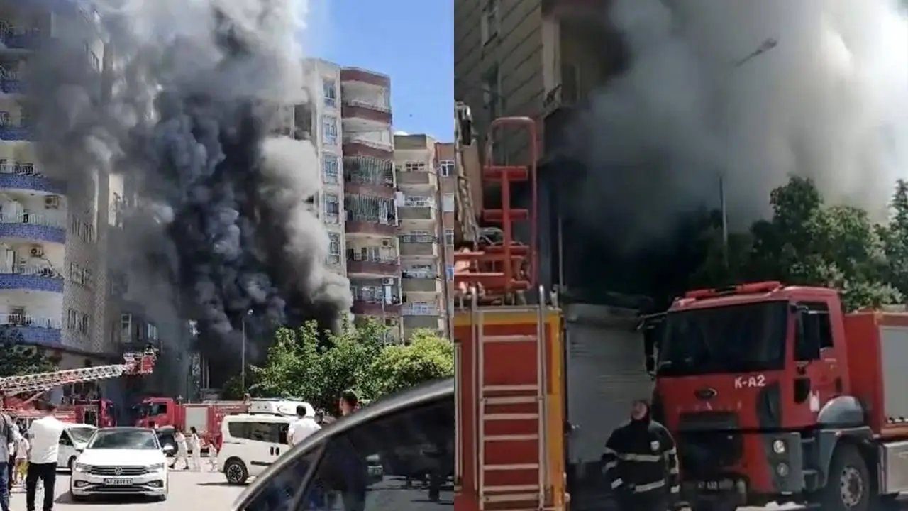 Mardin'de iş yeri yangını: Kullanılamaz hale geldi