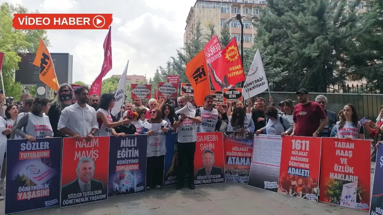 Öğretmenler MEB önünden seslendi: Söz değil, yasa istiyoruz