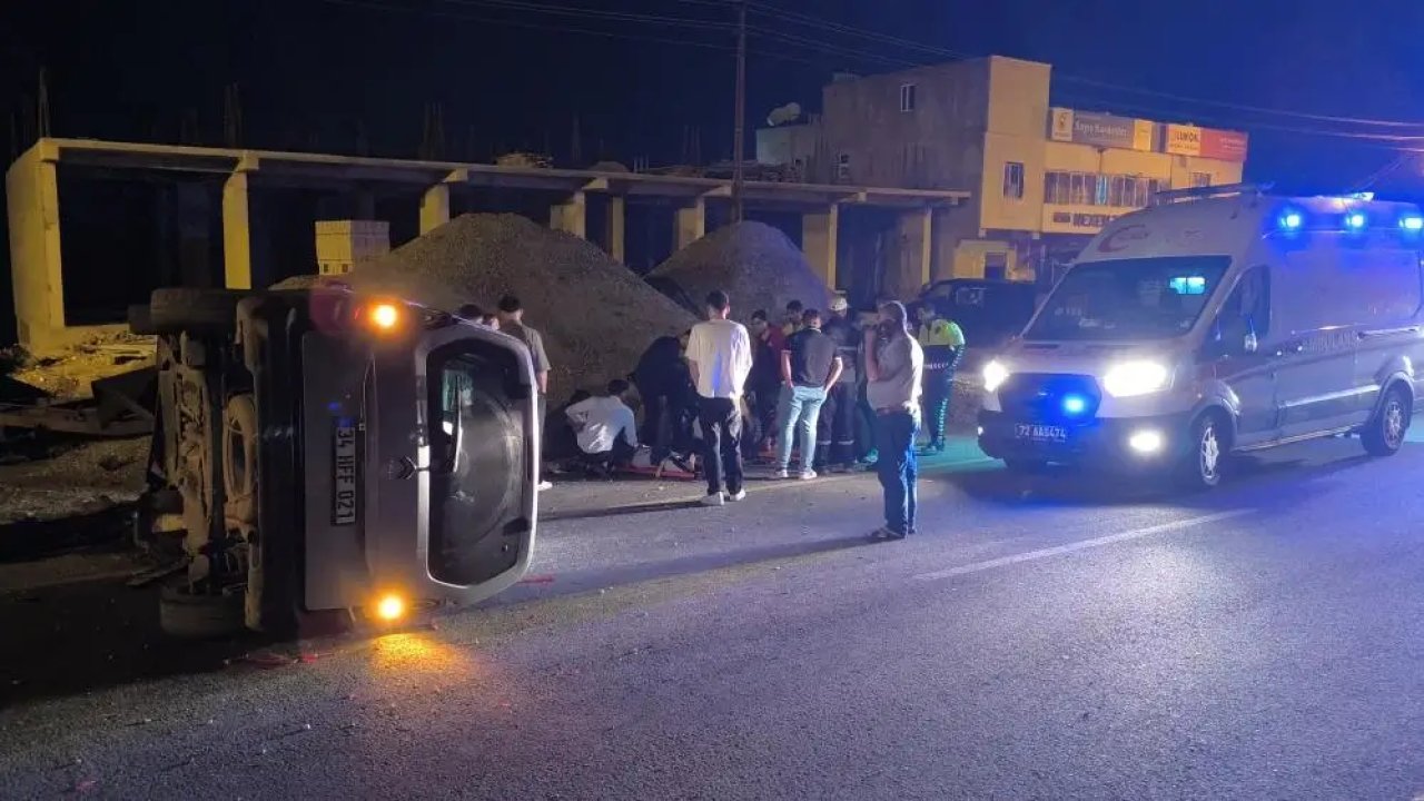 Düğünden dönen aile aracı takla attı: 6 yaralı