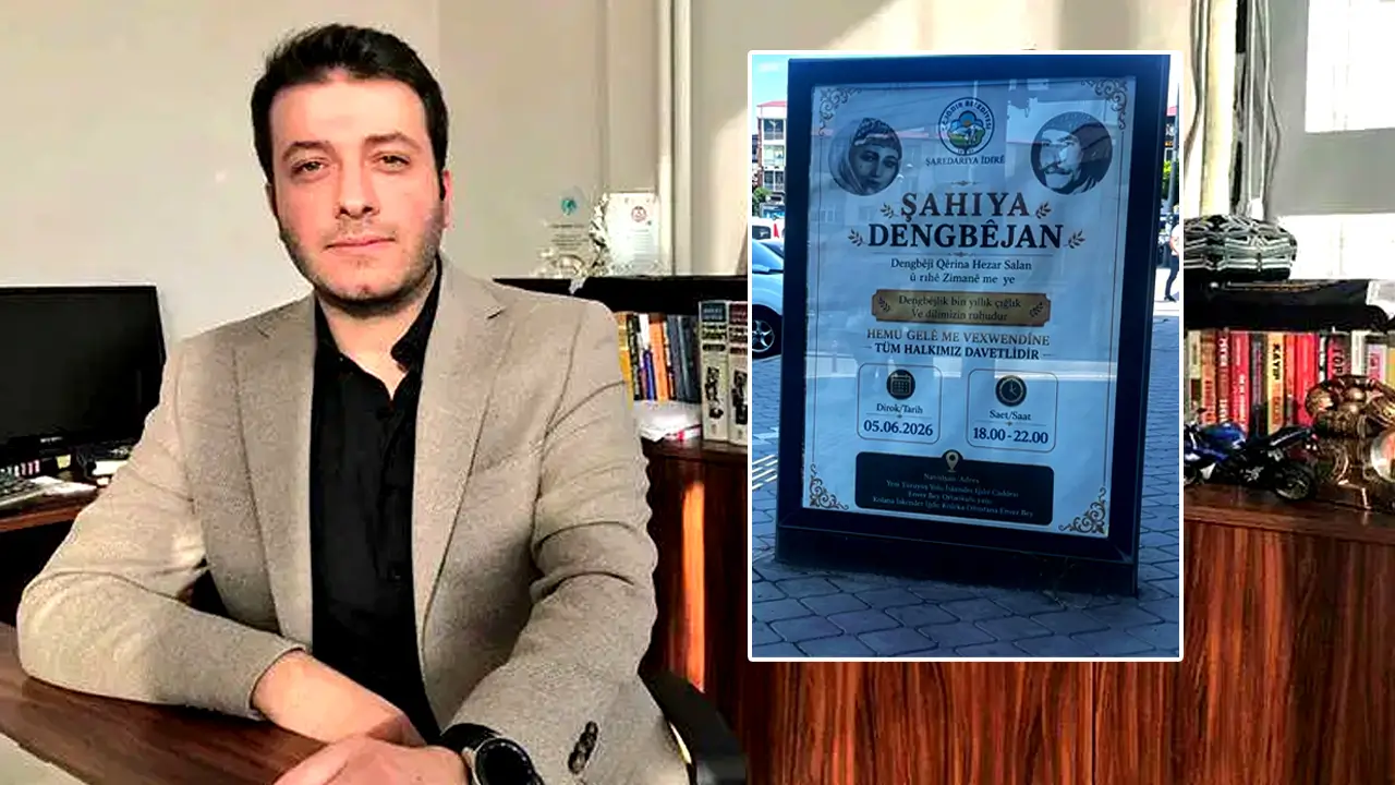 Kürtçe afişten rahatsız oldu