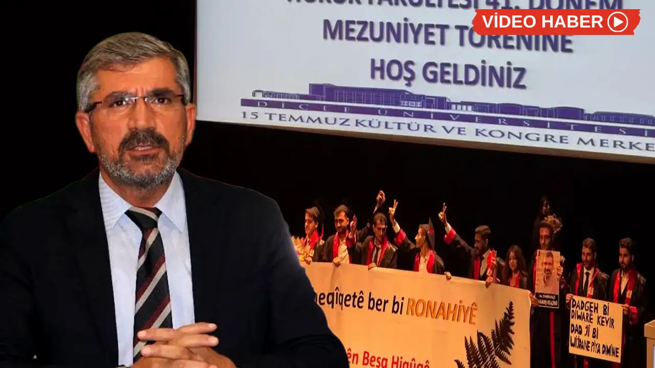Diyarbakır’da öğrenciler sahneye Tahir Elçi fotoğrafıyla çıktı