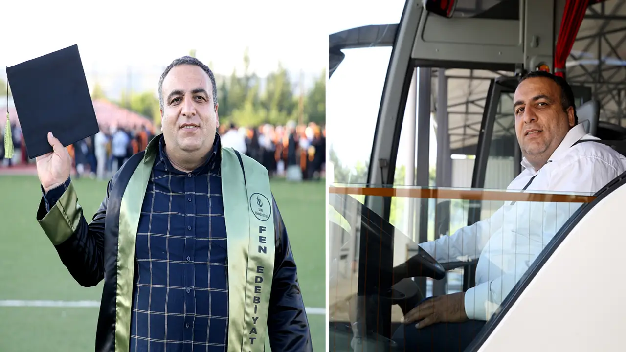 Üniversitenin şoförü fakültenin birincisi oldu