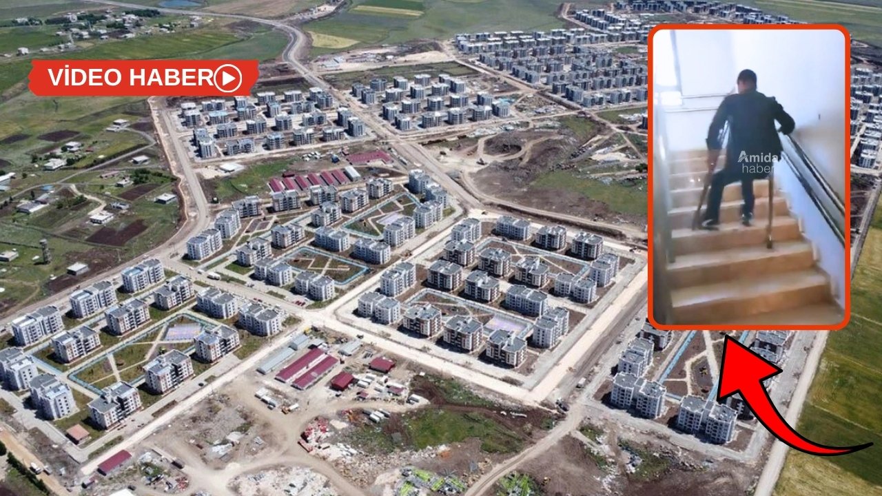 Diyarbakır’da asansör engeli: Bastonuyla 3 kat inip çıkıyor