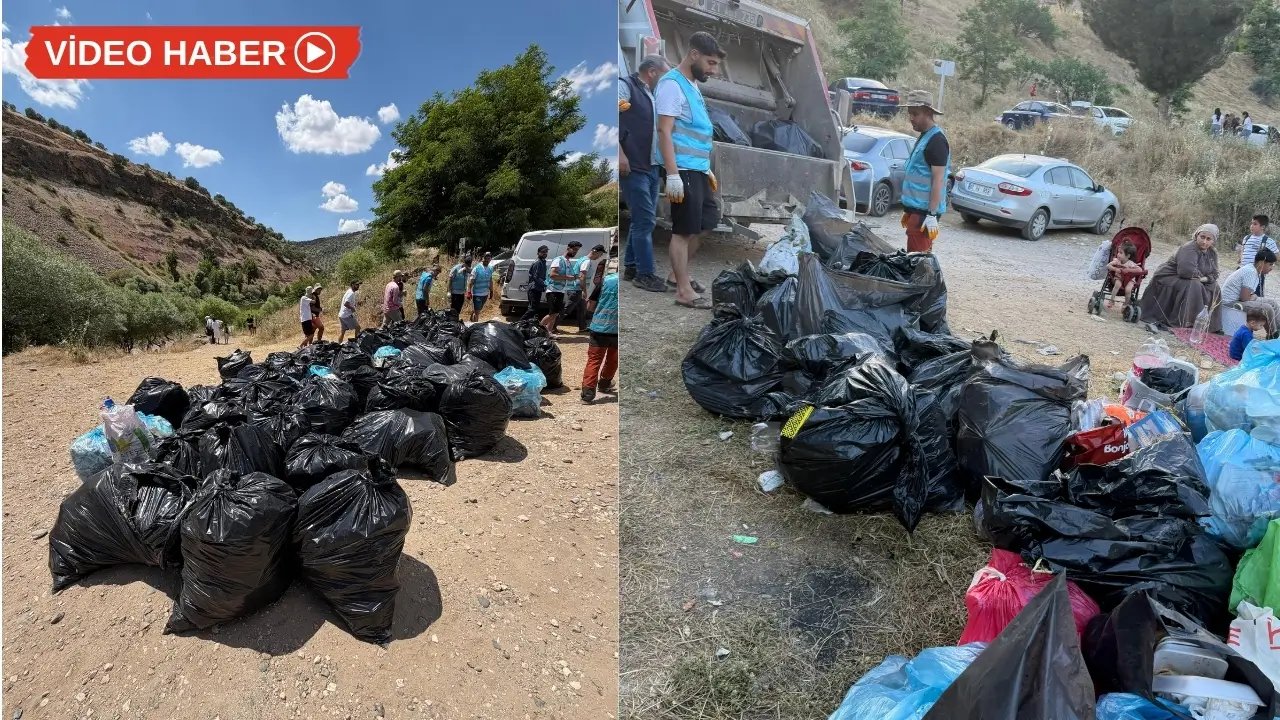 Diyarbakır’da piknik alanından 2 kamyon çöp çıktı
