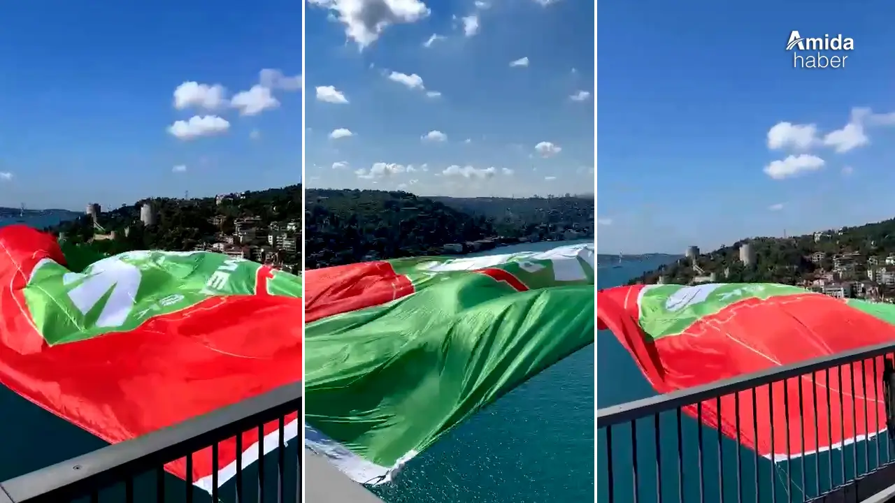 Amedspor bayrağı boğazda dalgalanıyor