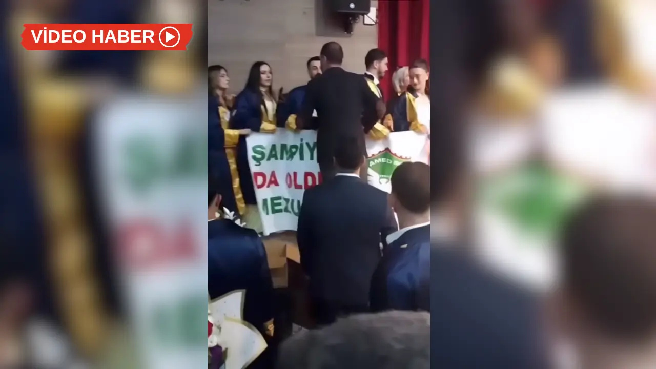 Mezuniyet töreninde Amedspor pankartına saldırı