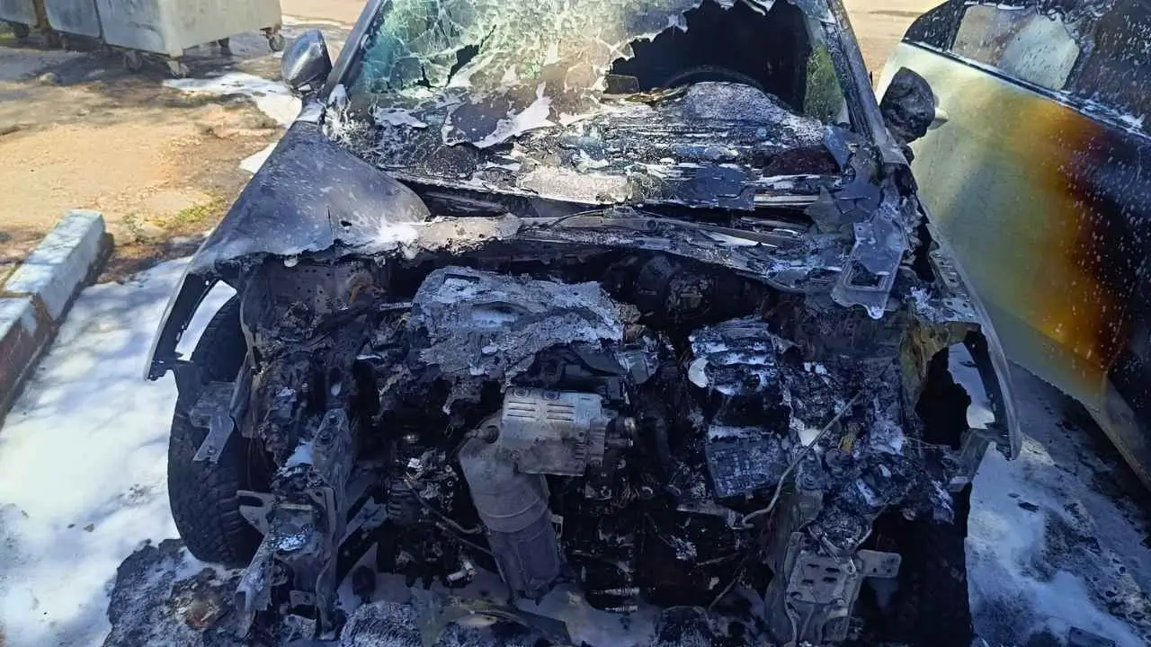 Siirt'te park halindeki iki araç alevlere teslim oldu