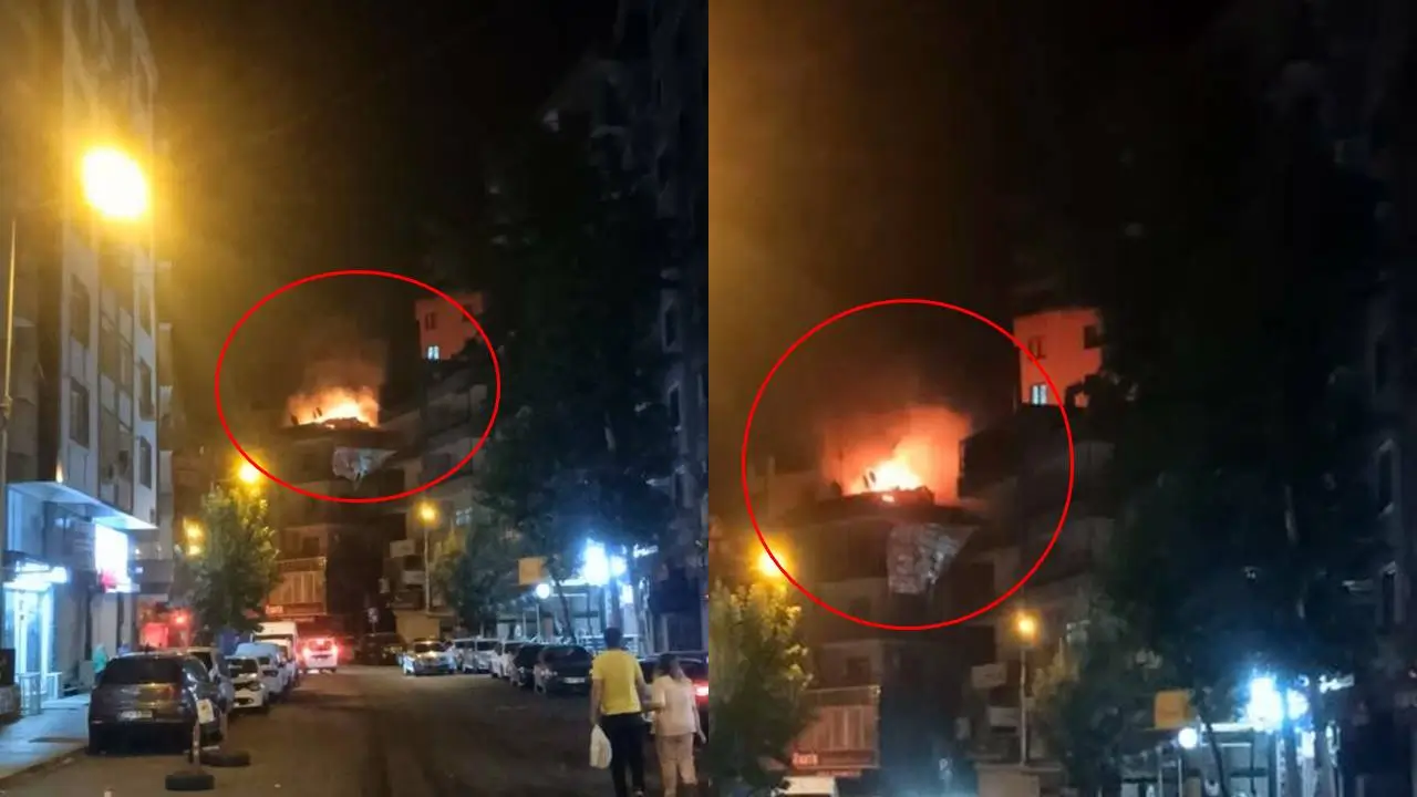 Diyarbakır’daki çatı yangını paniğe neden oldu