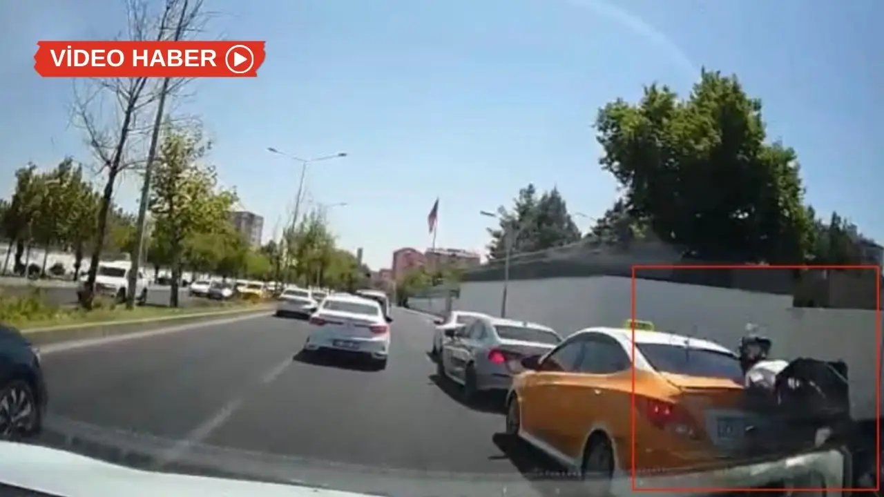 Diyarbakır’da motosiklet fren yapan ticari taksiye çarptı