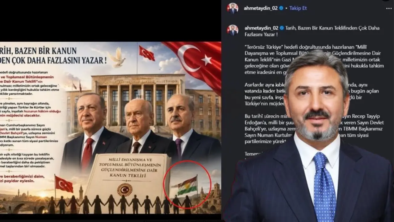 Bakan Yardımcısı Aydın’ın Kürdistan bayrağı paylaşımı tartışma yarattı