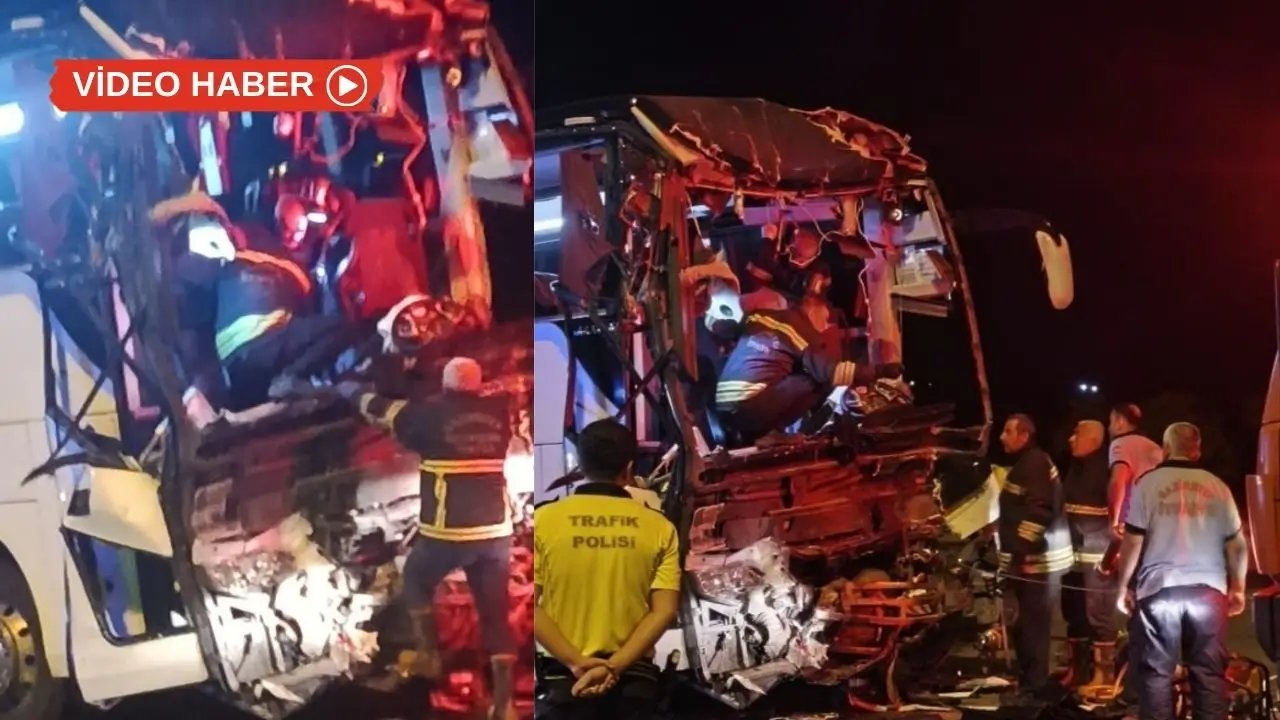 Yolcu otobüsü tırla çarpıştı: 2 ölü, 17 yaralı