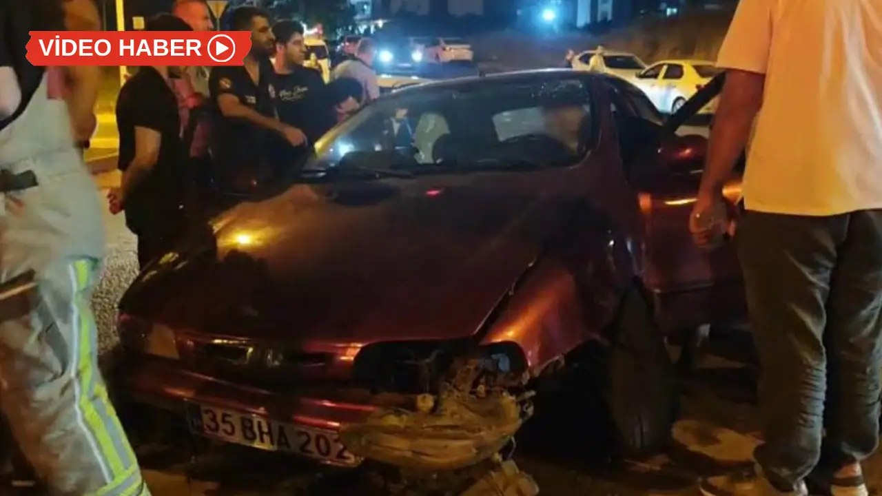 Diyarbakır’da otomobil refüje çarptı: Sürücü araçta sıkıştı
