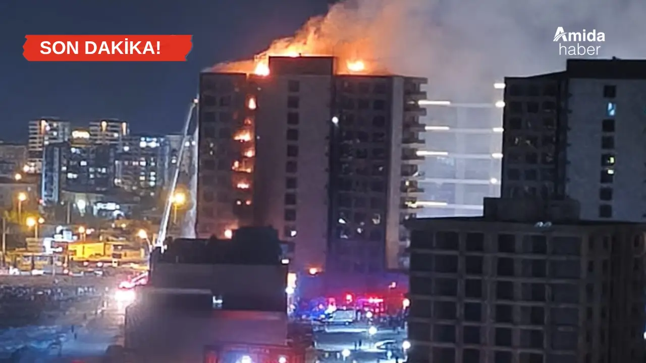 Diyarbakır’da 13 katlı plazada korkutan yangın