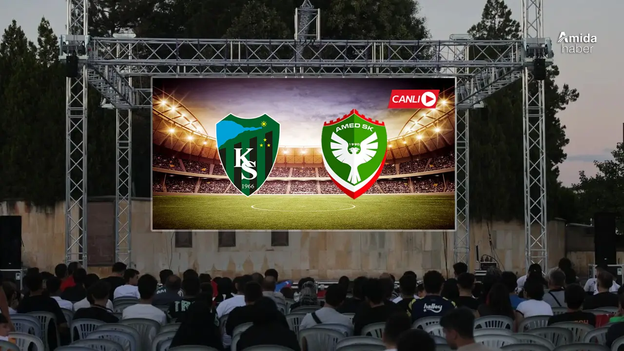 Diyarbakır’daki belediye Amedspor maçı için dev ekran kurdu
