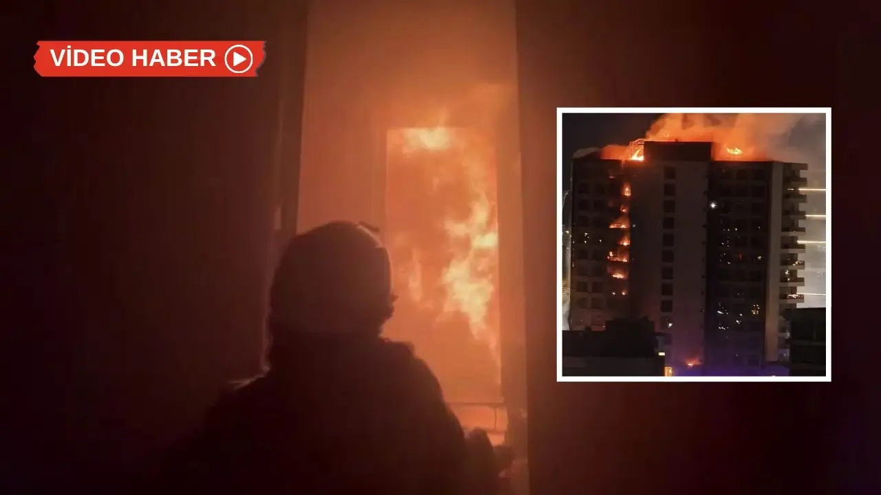 Diyarbakır’daki plaza yangını kask kamerasında