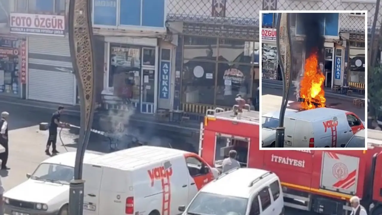 Diyarbakır’da motosiklet alevlere teslim oldu