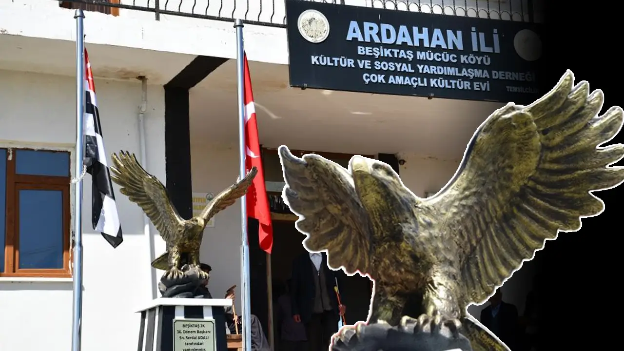 Ardahan’daki Beşiktaş Köyü’ne kartal heykeli