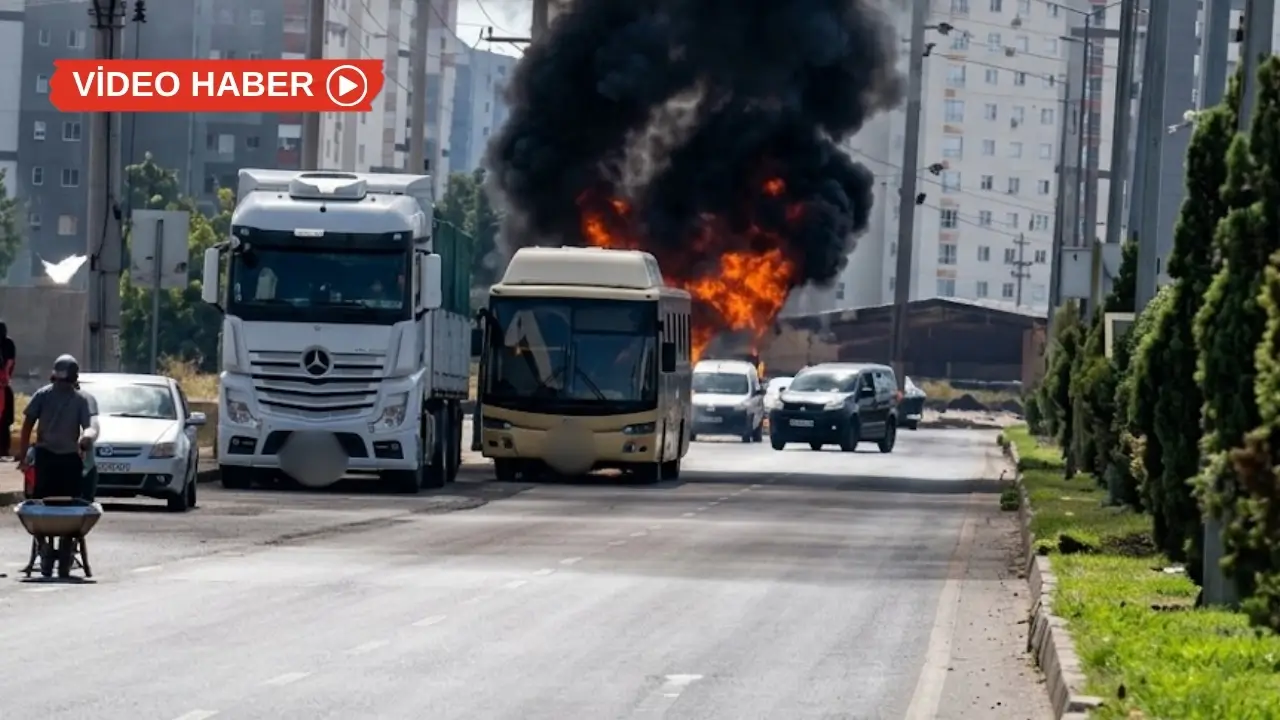 Diyarbakır’da yolcu otobüsü cayır cayır yandı!