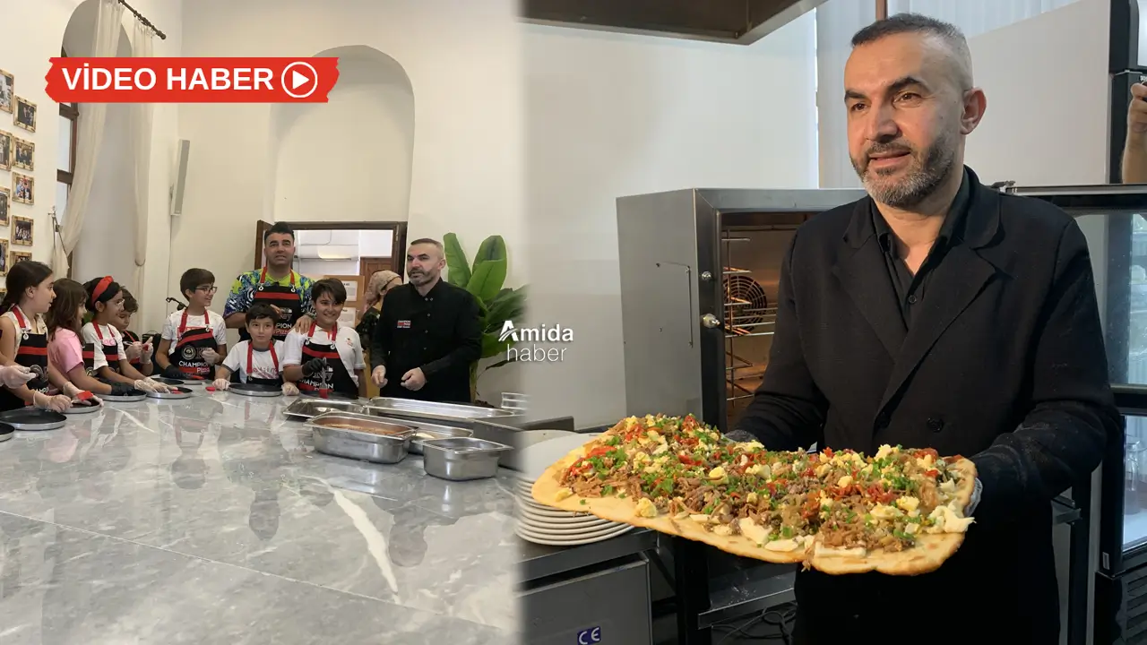 Ünlü pizzacı Diyarbakır’da pırpardan pizza yaptı