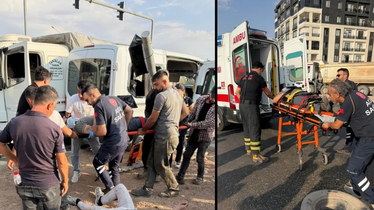 Kamyon ile minibüs çarpıştı: 6 yaralı