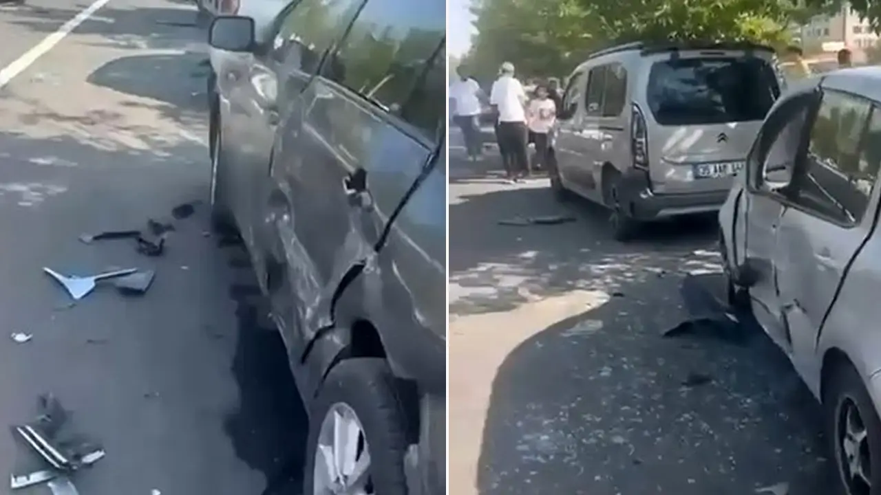 Diyarbakır’da kontrolden çıkan otomobil 4 araca çarptı