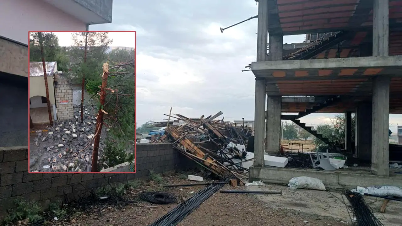 Diyarbakır’da cami minaresi devrildi, çatılar uçtu