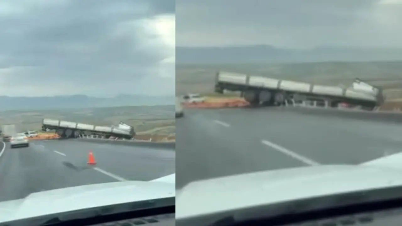 Diyarbakır’da tırın yoldan çıktığı kazada 1 kişi yaralandı