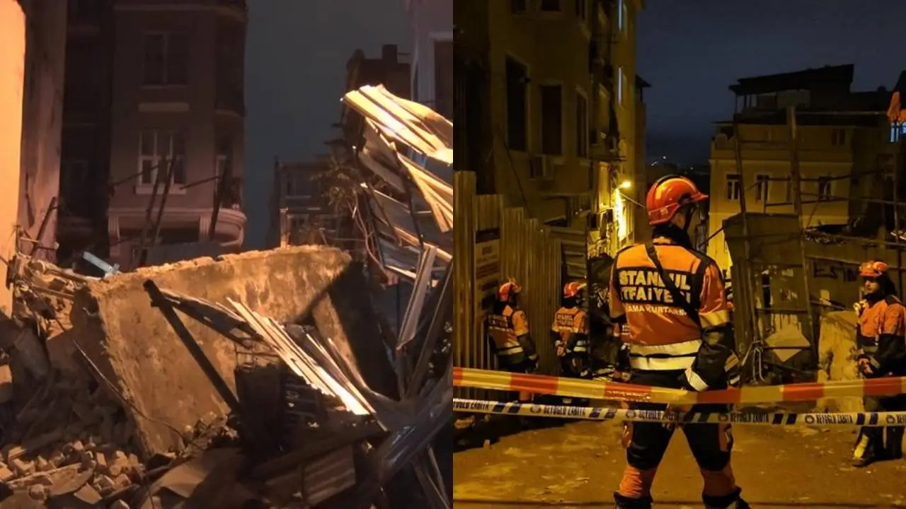 İstanbul Beyoğlu'nda 5 katlı bina çöktü