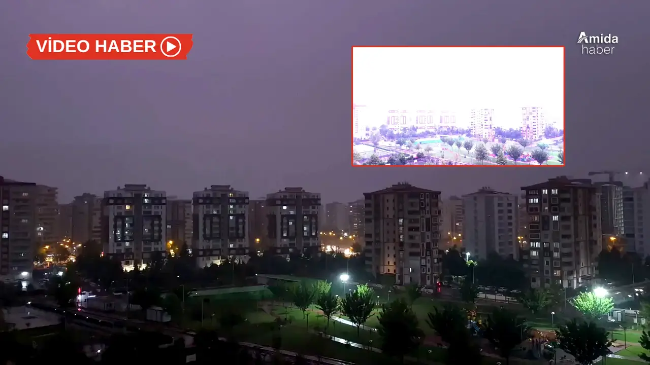 Diyarbakır’da yıldırım ve şimşek korkuttu