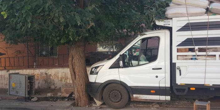 Bingöl’de freni patlayan kamyonet elektrik panosuna çarptı