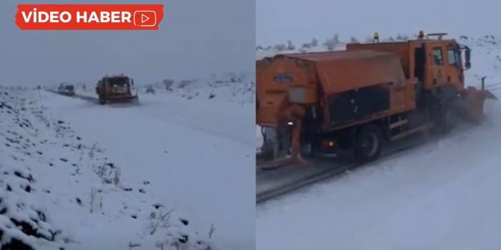 VİDEO- Diyarbakır - Viranşehir yolunda kar engeli