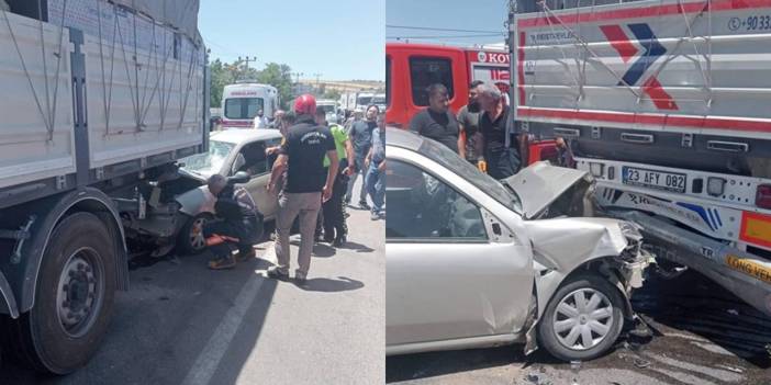 Elazığ’da otomobil ile tır çarpıştı: 1 yaralı
